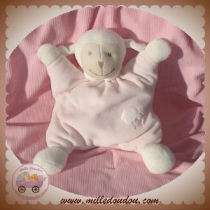 BOUT'CHOU MONOPRIX DOUDOU MOUTON BLANC CORPS QUASI PLAT ROSE SOS