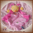 MOTS D'ENFANTS DOUDOU SOURIS JAUNE MOUCHOIR ROSE SOS