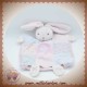 KALOO DOUDOU LAPIN MARIONNETTE ROSE BLEU PATCHWORK FLEUR SOS