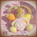 KALOO SOS DOUDOU LAPIN BEIGE CORPS ORANGE JAUNE SPIRALE LOLLIES