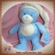 GIPSY SOS DOUDOU OURS BLEU BONNET ECRU 