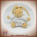 KALOO SOS DOUDOU LAPIN BEIGE BOULE BLANC FUR PATAPOUF