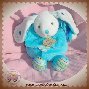 DOUDOU ET COMPAGNIE SOS LAPIN MERLIN BLEU BOULE PANTIN 