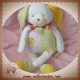 DOUDOU ET COMPAGNIE LAPIN LAPINOU VERT MAUVE JAUNE 44 CM