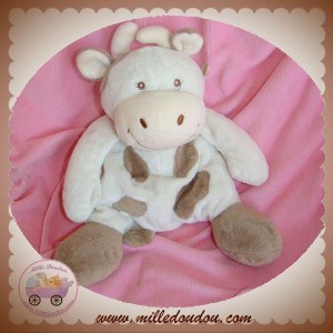 JOLLYBABY SOS DOUDOU VACHE DAISY ECRU MARRON 22 cm