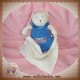 MOULIN ROTY SOS DOUDOU OURS BLANC BLEU LILA MOUCHOIR BLANC