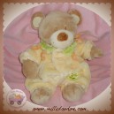 TEX SOS DOUDOU OURS BEIGE COMBINAISON JAUNE FLEUR