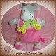 NICOTOY SOS DOUDOU VACHE GIRAFE QUASI PLAT COUSSIN ROSE HOCHET