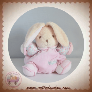 KALOO SOS DOUDOU LAPIN BOULE ROSE LILIBLUE BRAS FLEUR HOCHET