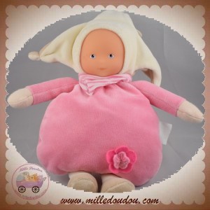 COROLLE SOS DOUDOU POUPEE ROSE LUTIN CHAPEAU ECRU HOCHET