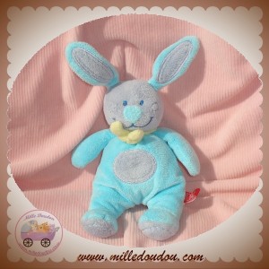 TEX DOUDOU SOS LAPIN BLEU TURQUOISE JAUNE ECHARPE 17 CM