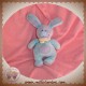 TEX DOUDOU SOS LAPIN BLEU TURQUOISE JAUNE ECHARPE 17 CM