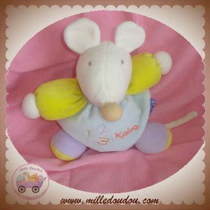 KALOO DOUDOU SOS SOURIS BLEU MAUVE JAUNE 123