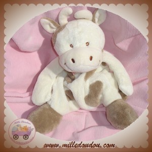 JOLLYBABY SOS DOUDOU VACHE DAISY ECRU MARRON 25 cm