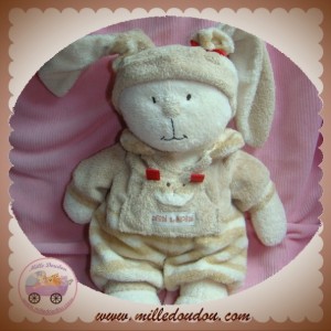 NICOTOY DOUDOU LAPIN ECRU BEIGE MON LAPIN 28 CM SOS ORCHESTRA