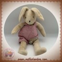 MOULIN ROTY DOUDOU LAPIN SYLVAIN BEIGE SALOPETTE RAYE CLAIR SOS