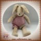 MOULIN ROTY DOUDOU LAPIN SYLVAIN BEIGE SALOPETTE RAYE CLAIR SOS