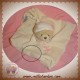 DOUDOU ET COMPAGNIE SOS OURS CORPS PLAT BLANC COL ROSE BONNET 