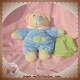 ANNA CLUB PLUSH SOS DOUDOU OURS ECRU BLEU MOUCHOIR VERT