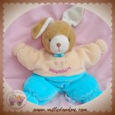 NOUNOURS SOS DOUDOU LAPIN BEIGE QUASI PLAT SAUMON BLEU