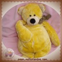 SOS LASCAR DOUDOU OURS JAUNE ECRU TRUFFE NOIR 40 cm