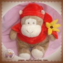 AJENA SOS DOUDOU SINGE MARRON BEIGE ECRU FLEUR JAUNE