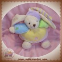 CMP SOS DOUDOU LAPIN ECRU BOULE JAUNE ROSE VERT BONNET