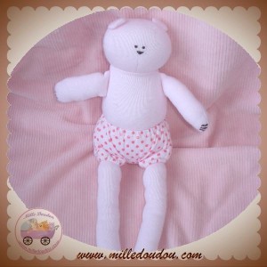 PETIT BATEAU SOS DOUDOU OURS ROSE SHORT A POIS 