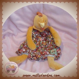 MOULIN ROTY SOS DOUDOU POULE COQ PLAT ORANGE ROBE