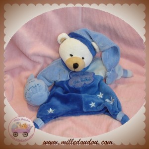 BABYNAT SOS DOUDOU OURS MARIONNETTE BLEU FONCE POUDRE CMP