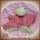 IKEA SOS DOUDOU GRENOUILLE VERT PLAT TISSU VICHY ROUGE FABLER GRODA