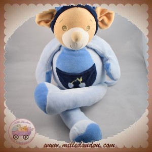 NOUNOURS SOS DOUDOU SOURIS BEIGE CORPS BLEU CERISE 48 CM