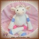 NOUNOURS SOS DOUDOU COCHON VACHE BLANCHE ECRU MAUVE ROSE