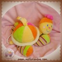 MOTS D'ENFANTS DOUDOU TORTUE MUSICAL ORANGE ROSE SOS