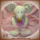 JACADI DOUDOU SOURIS ECRU TUTU ROSE MUSICAL ETOILE SOS