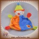 BABY CLUB C&A SOS DOUDOU LUTIN CLOWN PLAT BLEU RAYE ORANGE