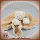 JACADI SOS DOUDOU OURS PLAT BEIGE ECRU BLANC