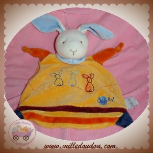 BABYNAT BABY NAT SOS DOUDOU LAPIN PLAT ORANGE NOEUDS 