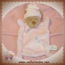 NICOTOY DOUDOU OURS BEIGE PLAT ROSE COCCINELLE ETIQUETTES