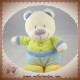 NICOTOY SOS DOUDOU OURS ECRU VERT BLEU COEUR