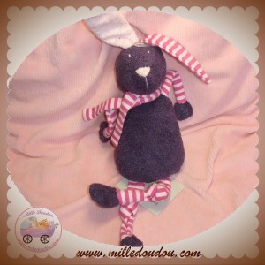 BOUT'CHOU MONOPRIX SOS DOUDOU LAPIN VIOLET RAYE ROSE