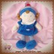 MOTS D'ENFANTS SOS DOUDOU POUPEE MARIN BLEU ROBE POISSON