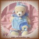 DOUDOU ET COMPAGNIE SOS OURS BEIGE CAPE BLEU LEO