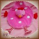 NATALYS SOS DOUDOU POULE PLAT ROSE POIS BLANC