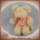 TEX SOS DOUDOU SOURIS BOUCLETTE BEIGE T-SHIRT RAYE ROSE