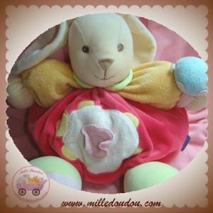 KALOO SOS DOUDOU LAPIN BOULE ROSE TORTUE HOCHET ORANGE VERT