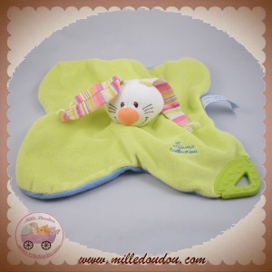 TIAMO TI AMO SOS DOUDOU LAPIN PLAT VERT BLEU DENTITION