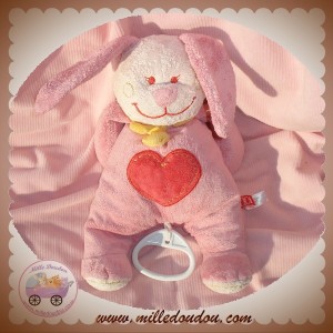 TEX DOUDOU LAPIN ROSE AVEC COEUR MUSICAL SOS