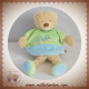 TEX DOUDOU OURS BEIGE PLAT JAMBES VERT BLEU TRACTEUR SOS