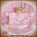 NOUNOURS SOS DOUDOU OURS BEIGE PLAT ROSE JAUNE TETE FILLE